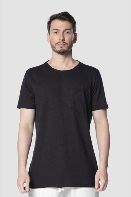 6050 camiseta preta masculina com bolso kartter frente