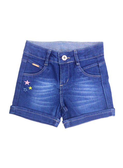 Shorts Jeans Infantil Destroyed Bordado Borboleta Euro Baby na EuroBabyKids
