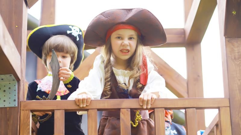 Fantasia Carnaval Masculina Infantil Pirata Vermelho Branco