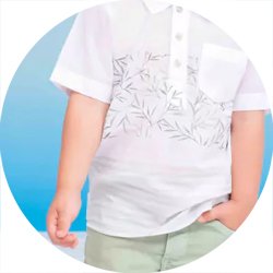 02 conjunto menino camisa e bermuda sarja bolso folhagem