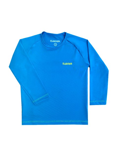 01 camiseta menino silk neon protecao uv kidstok azul