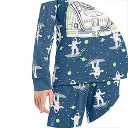 01 pijama menino camiseta e calca astronauta brilha no escuro kyly
