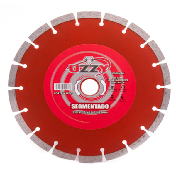 Disco Diamantado Segmentado 230mm X 10 X 25/22mm King Constru