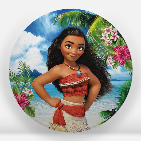 Painel Redondo Tecido Sublimado Moana 1,5 De Diam