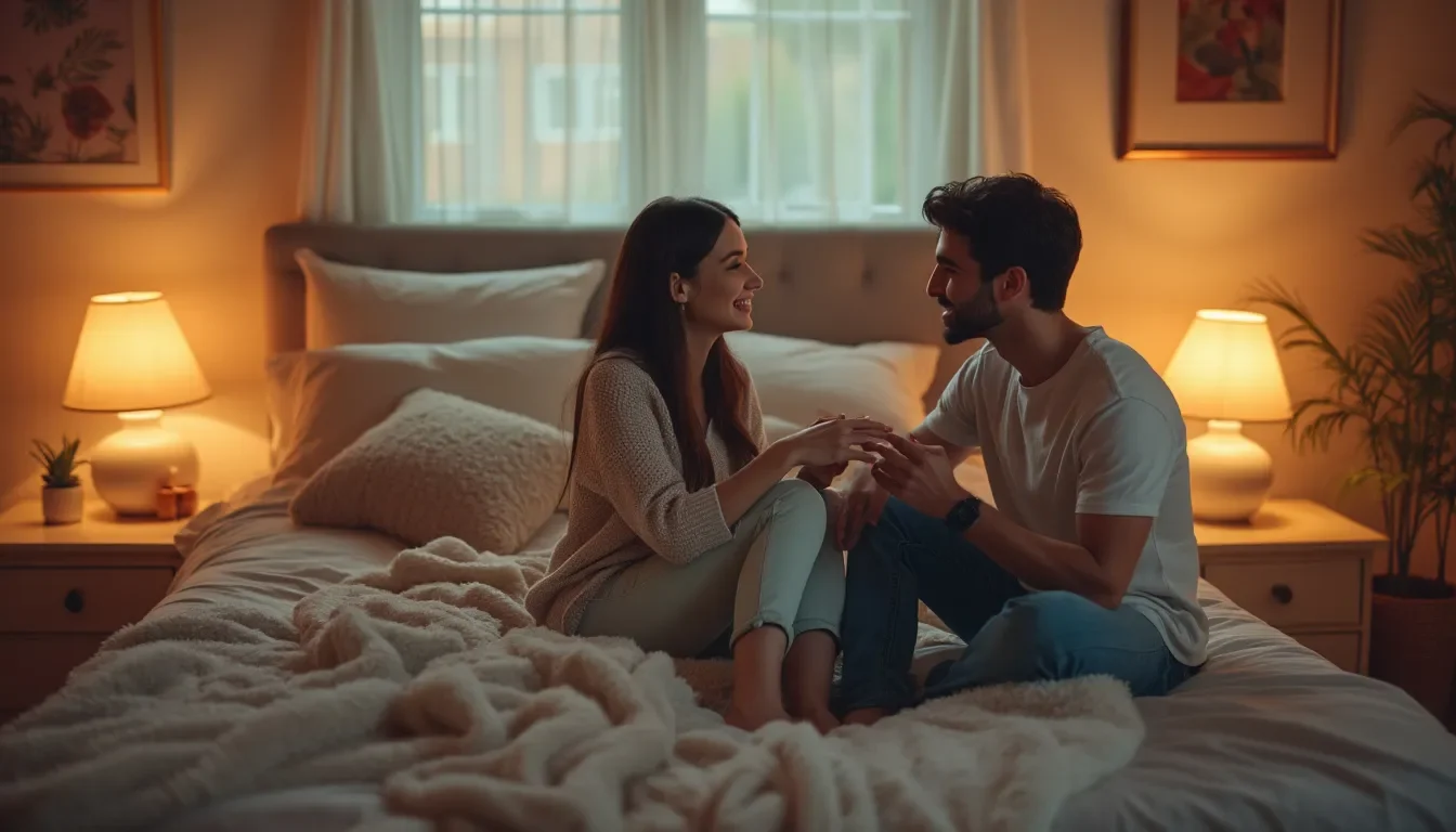 casal conversando na cama