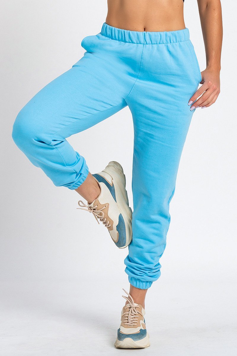 teal blue sweatpants