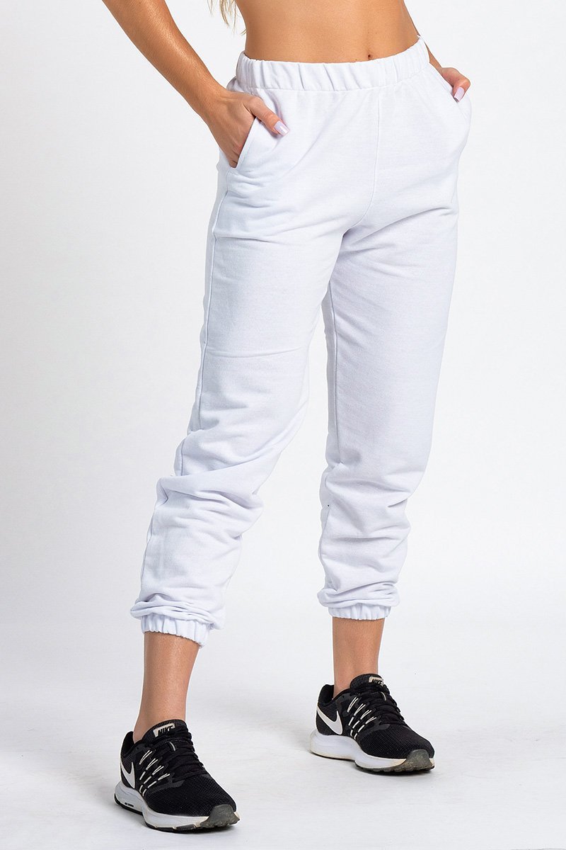 Calça jogger branca store feminina