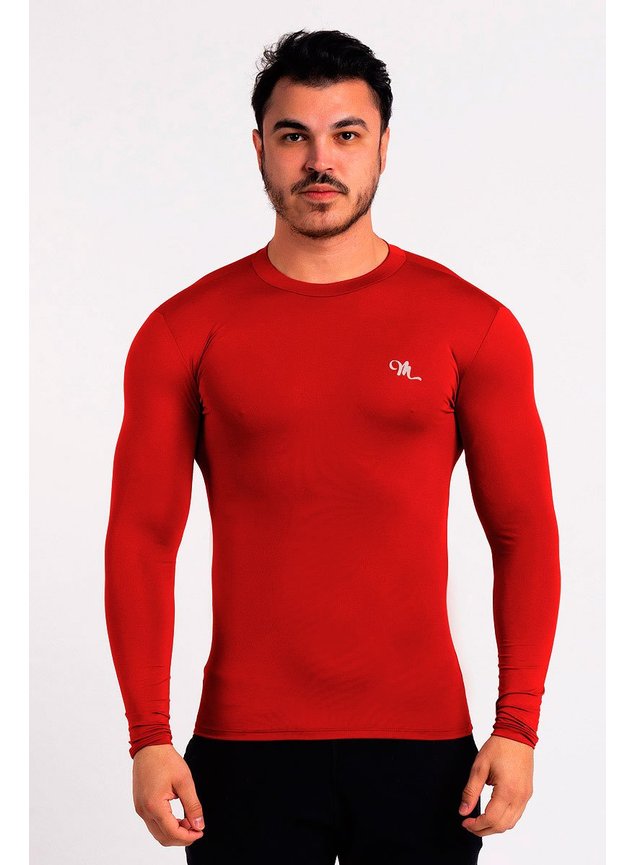 Camiseta Térmica Manga Longa Masculina Vermelha