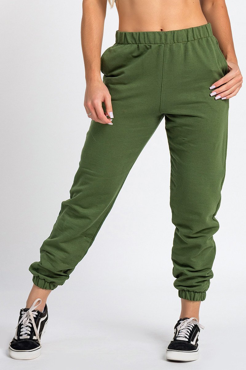 Calça moletom best sale verde militar feminina