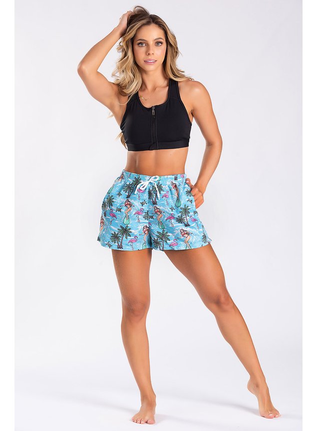 Short Praia Tactel Feminino Coco