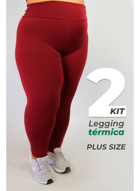 Kit 2x Legging Inverno Plus Size Térmica Peluciada