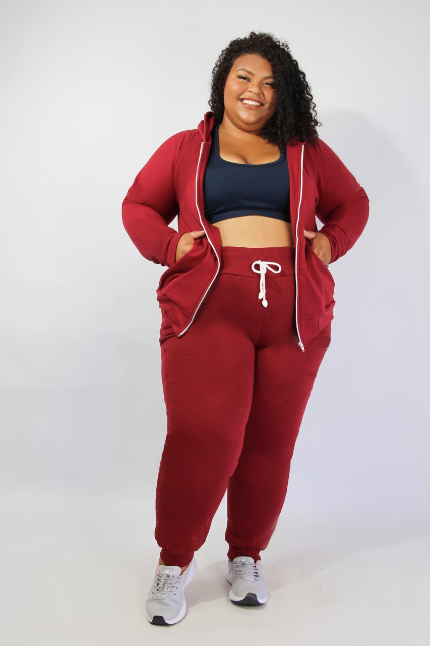 Conjunto moletom feminino plus sales size