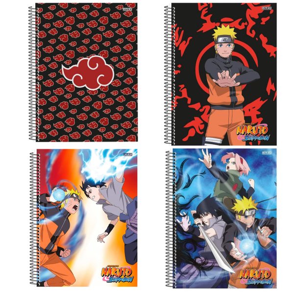 Caderno Desenho Naruto Lápis De Cor Carimbo Apontador e Borracha Kit  Escolar Naruto