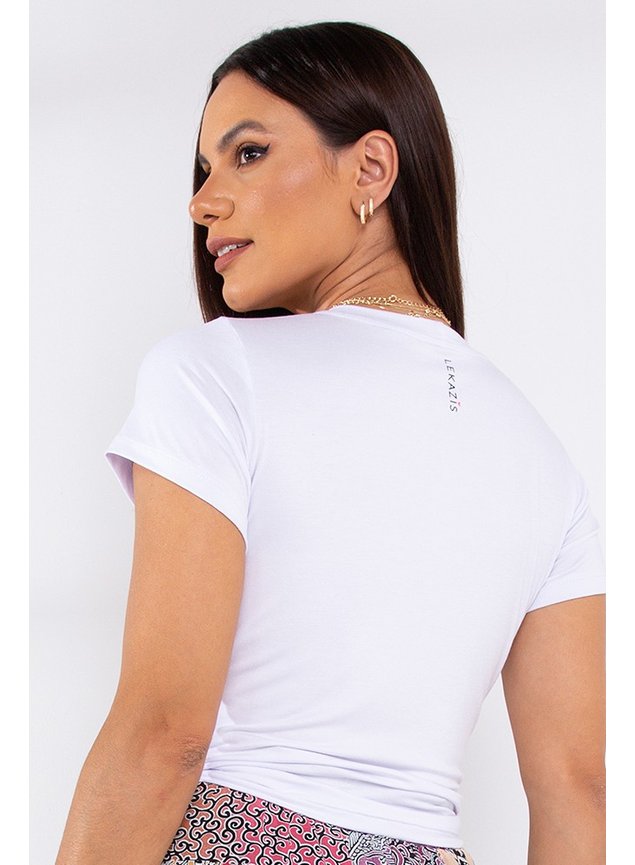 T-Shirt Branca Feminina Estampa LK Anita