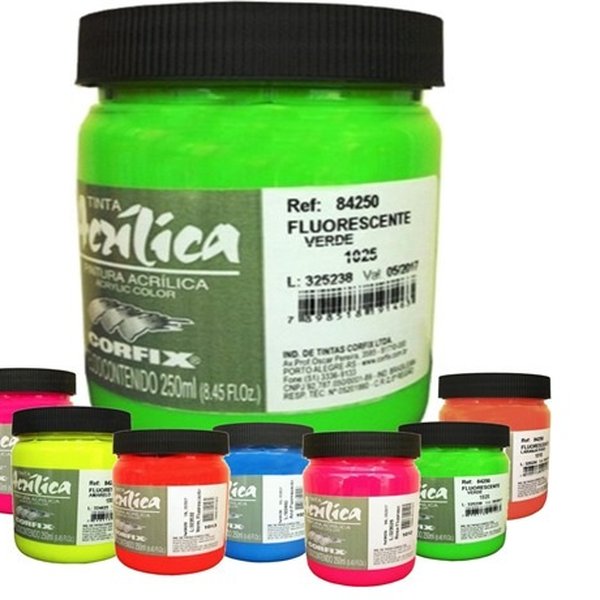 Tinta Acrílica Corfix 250ml Fluorescente Tinta Acrílica Corfix 250ml Fluorescente
