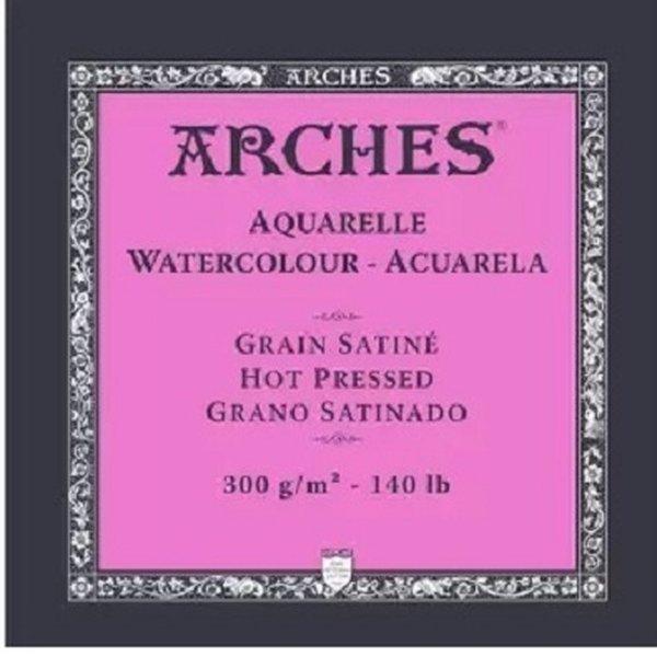 Bloco Arches 100% Algodão 18x26 C/20 Folhas Grain Satiné Bloco Arches 100% Algodão 18x26 C/20 Folhas Grain Satiné