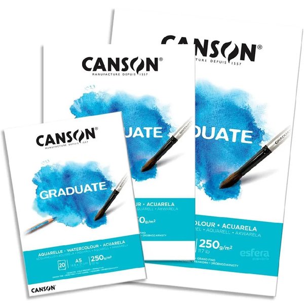 Bloco Aquarela Canson Graduate C/12 Folhas 250GR Bloco Aquarela Canson Graduate C/12 Folhas 250GR