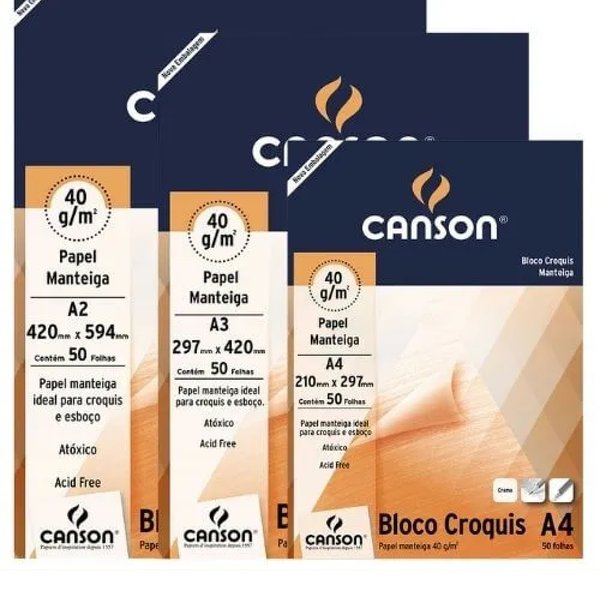 Bloco Croquis Canson C/50 Folhas 40GR Bloco Croquis Canson C/50 Folhas 40GR