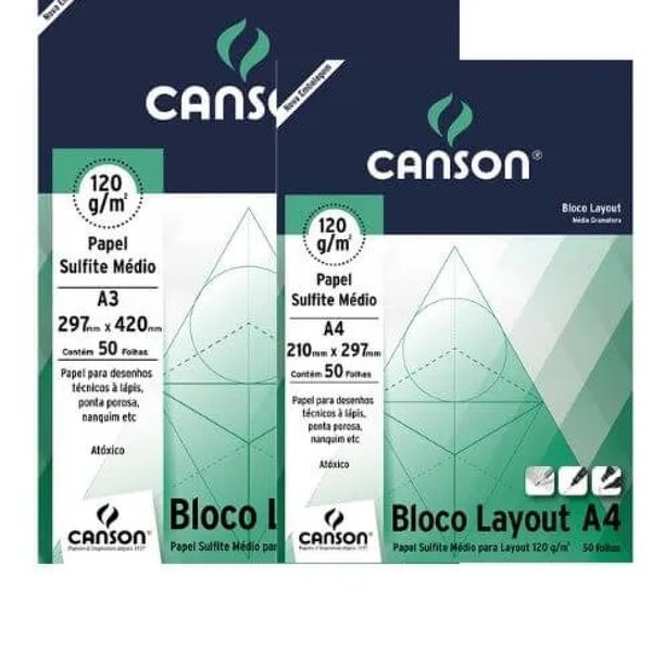 Bloco Layout Canson C/50 Folhas 120GR Bloco Layout Canson C/50 Folhas 120GR
