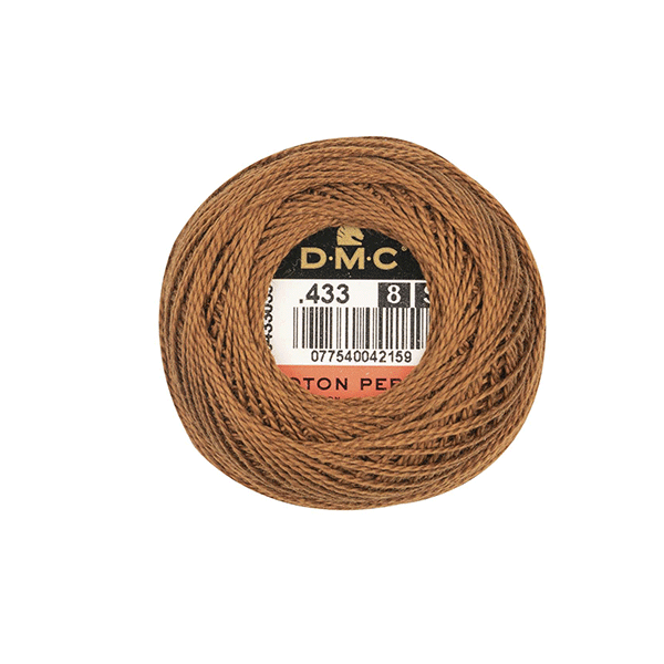 DMC 433 Pearl Cotton Thread | Size 8 | Medium Brown