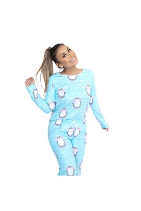 Pijama Feminino Pinguim em New Soft Lhamitas