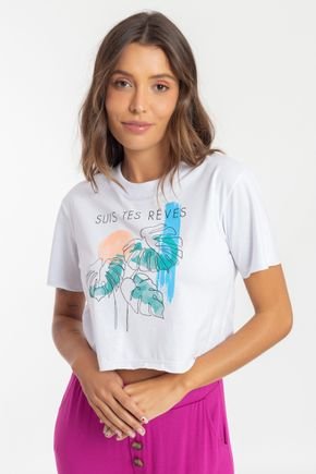 blusa cropped suis tes reves branco frente