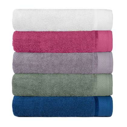 kit com 5 toalhas de banho eleganz com branca