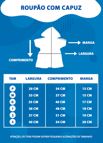 Tabela de medidas Tabela de medidas