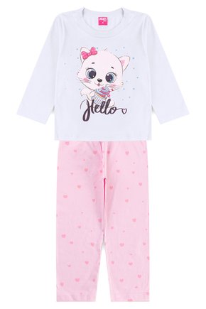 Pijama Infantil Gatinho Branco- Mafi kids