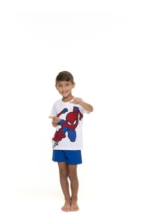 Pijama Infantil Homem Aranha Branco - Evanilda
