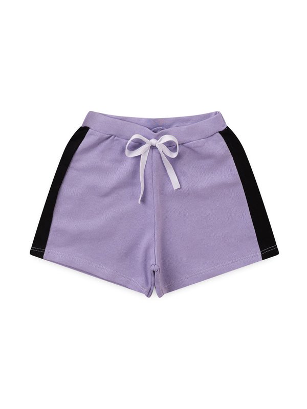 Conjunto Infantil Feminino Pop Funny com Bolso Lilás e Shorts Mon