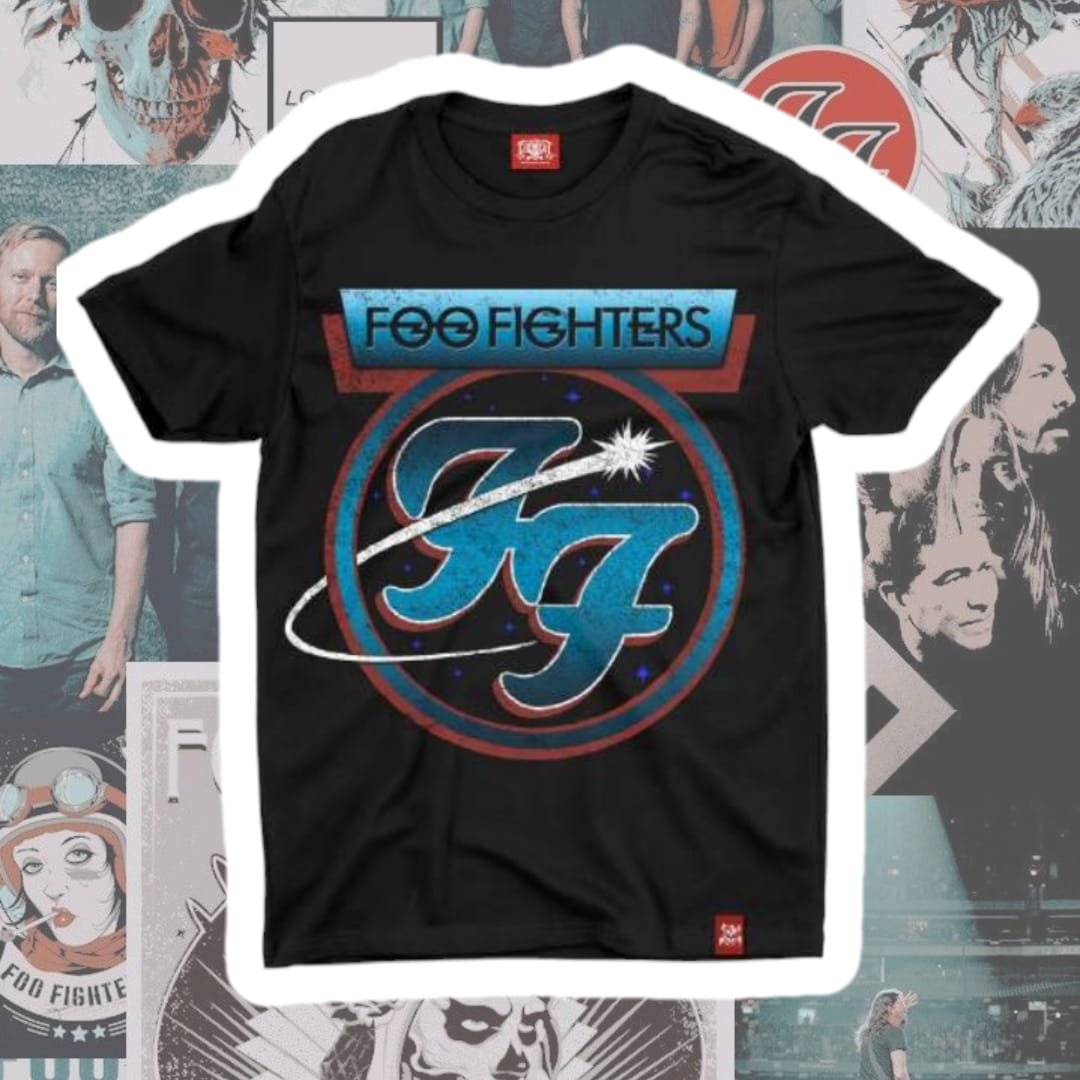 Foo Fighters (ff Logo) Grey Pullover Unisex Hoodie W Foo Fighters 'FF Logo'  (Black) Hi-Build T-Shirt | Eyesore Merch Foo Fighters Poster, image size:1080x1080