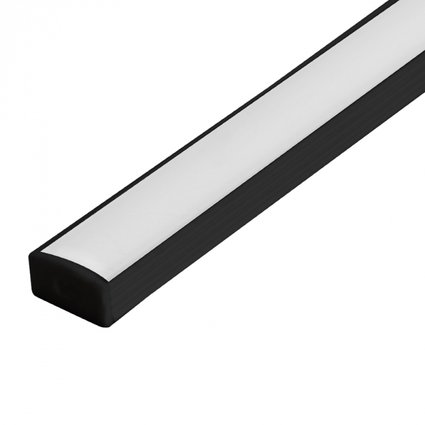 perfil de sobrepor linear 3 metros 300x1x07cm aluminio e policarbonato preto nordecor 4204