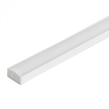 perfil de sobrepor linear 3 metros 300x07x14cm aluminio e policarbonato branco fosco nordecor 4166