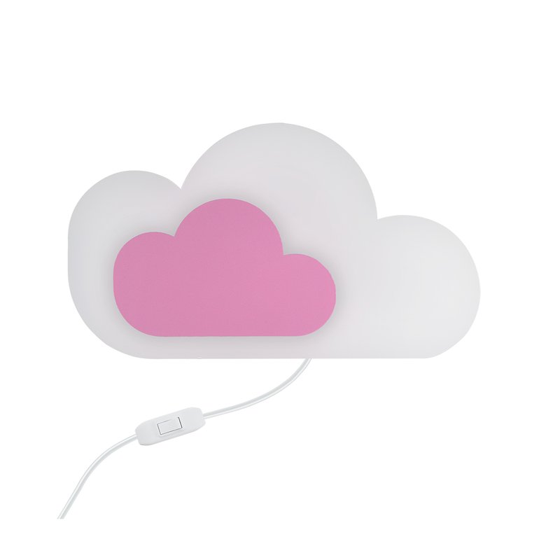 arandela cloud ao 30cm com plug e interruptor rosa 3929