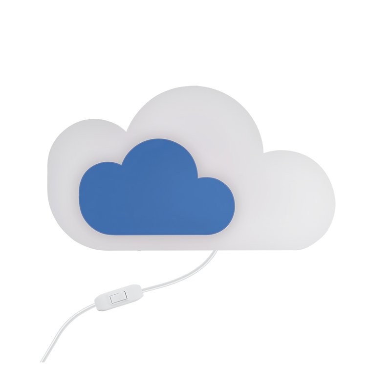 arandela cloud ao 30cm com plug e interruptor azul 3930