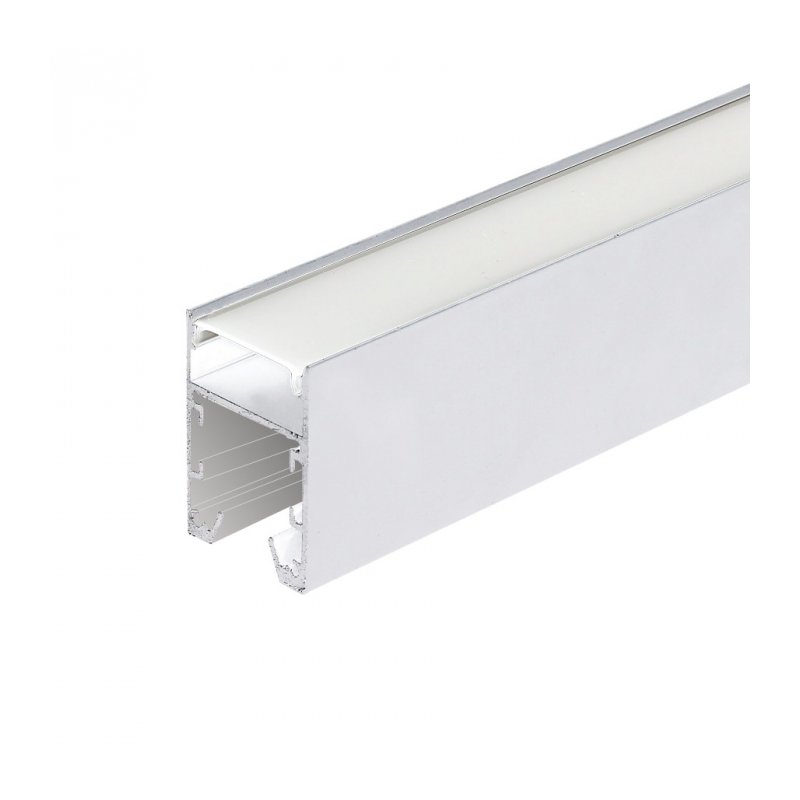 perfil de sobrepor linear 3 metros 300x26x37cm aluminio e policarbonato branco nordecor 4205