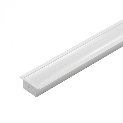 perfil de embutir linear 3 metros 300x43x2cm aluminio e policarbonato branco fosco nordecor 4160
