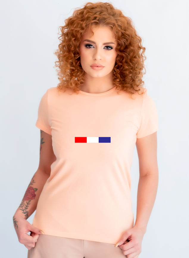 Camiseta Feminina Estampada Bandeira França