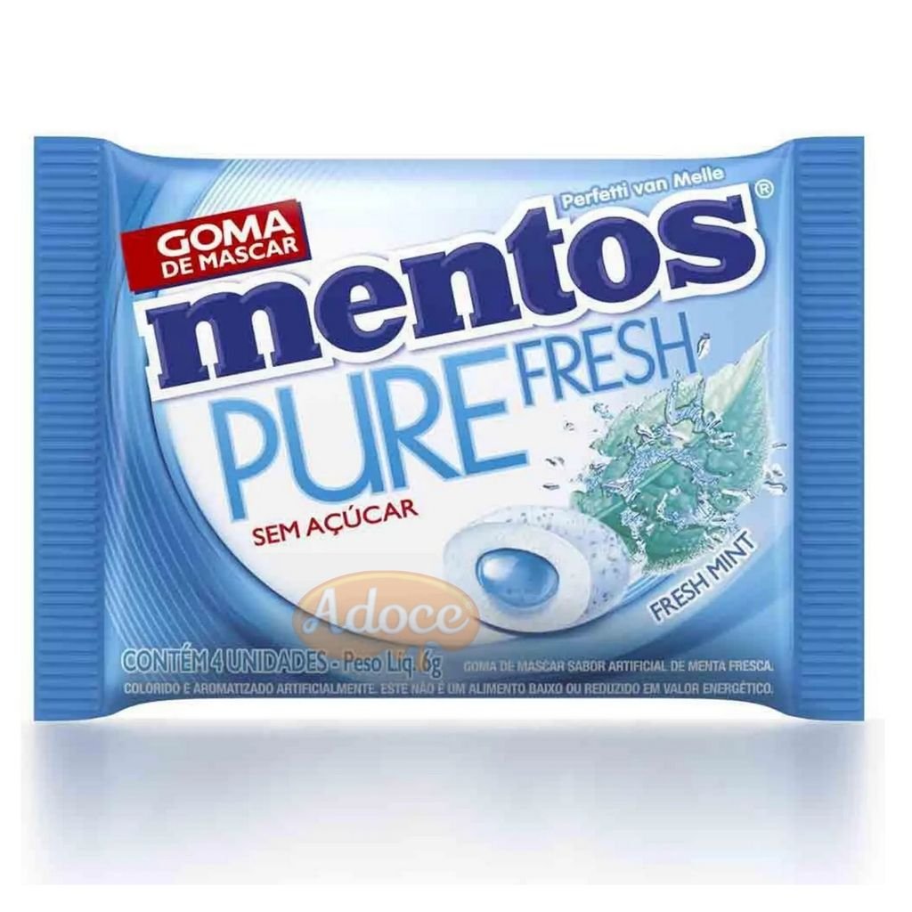 Chicle Mentos Pure Fresh Mint SachÊ Display 15unx6g Perfetti 2416