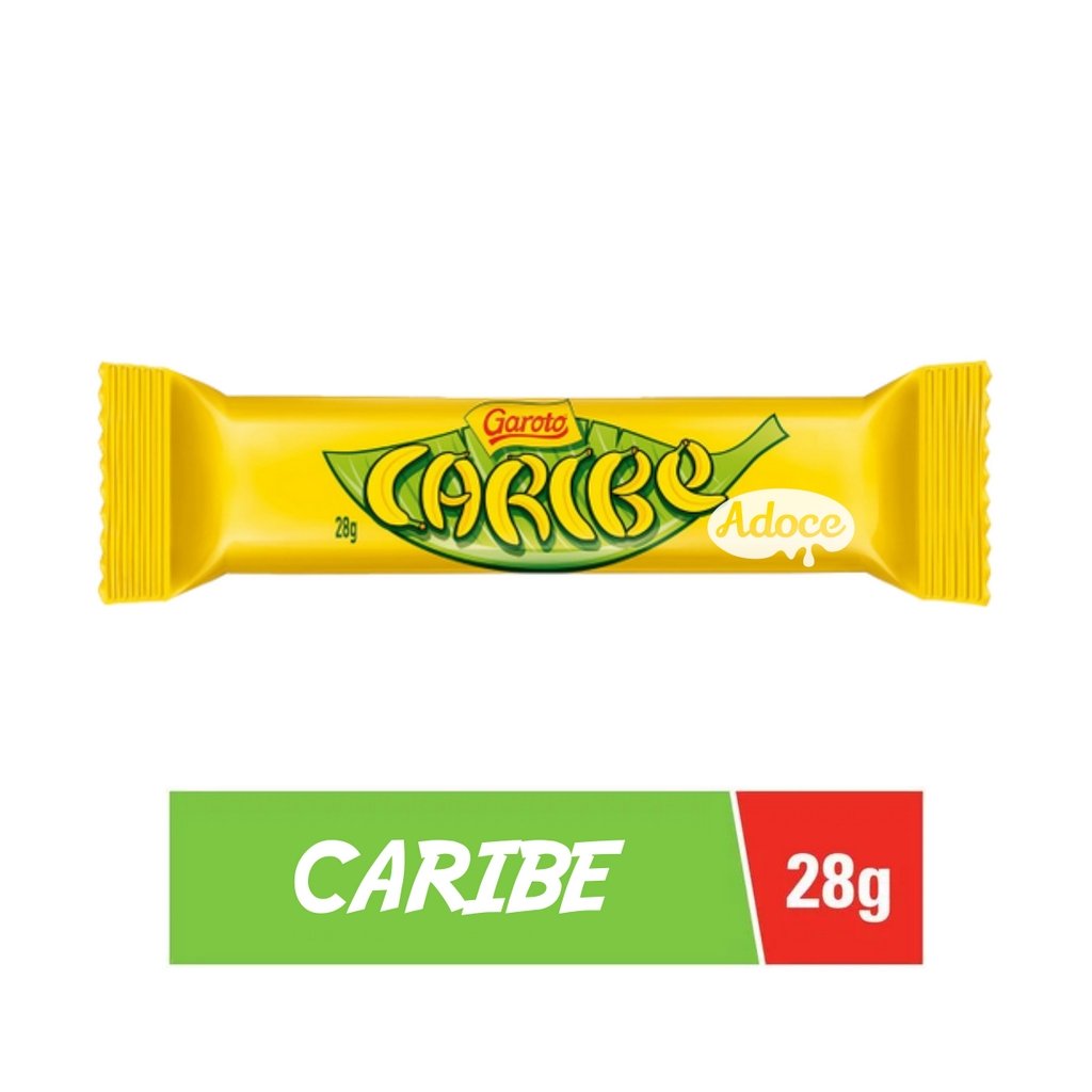Chocolate Caribe 30unX28g ao Leite Recheio de Banana Garoto
