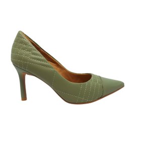 Sapato Scarpin Verde em Couro Usaflex