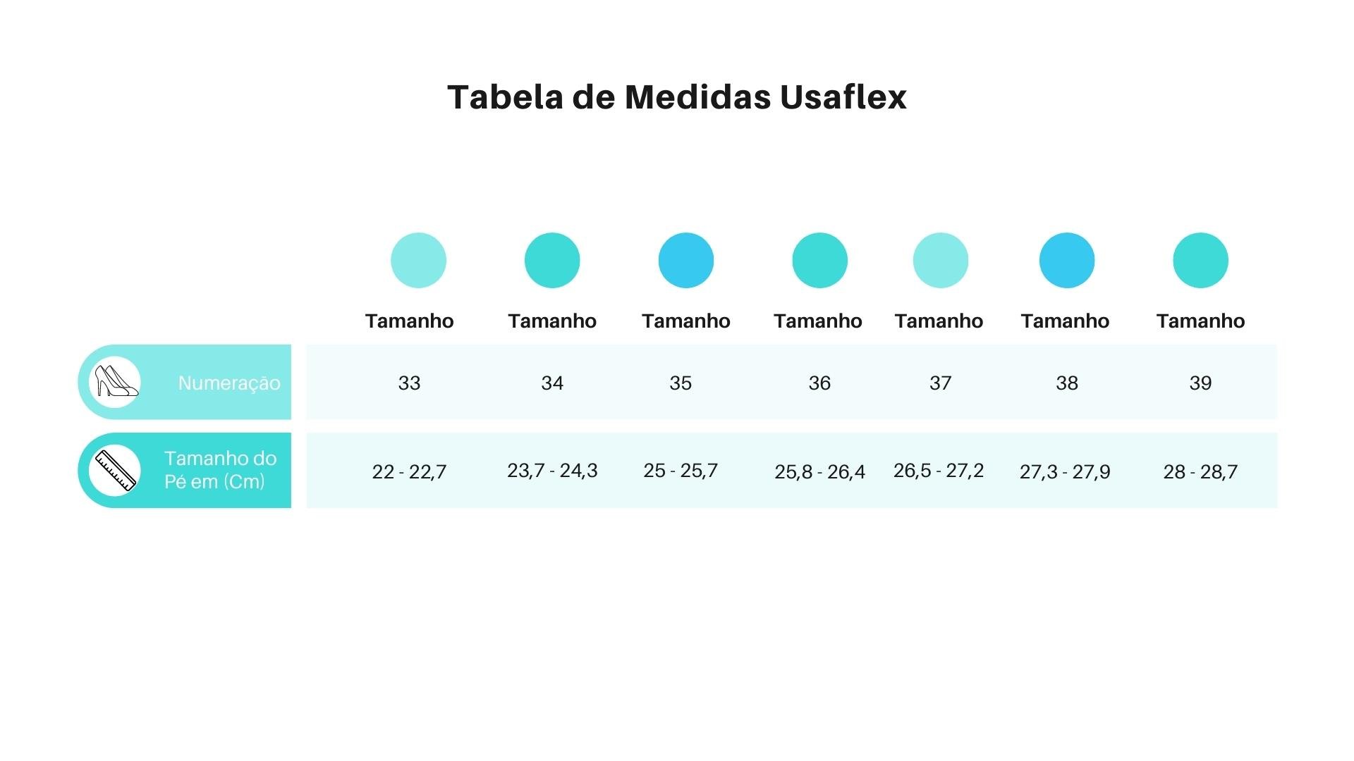 Tabela de medidas Tabela de medidas
