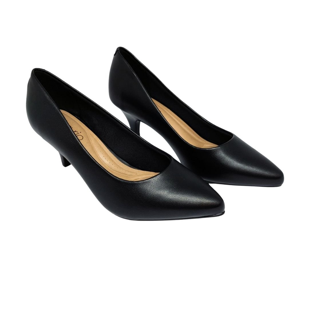 Sapato scarpin preto salto clearance baixo