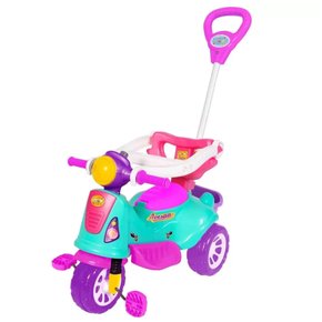 Triciclo Infantil Velotrol Motoca Brinquedo Com Empurrador Cor Unicórnio