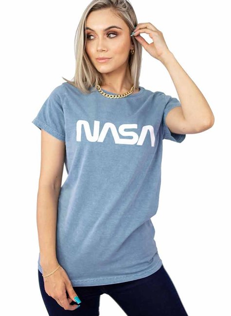 T-shirt Feminina Nasa Azul T-shirt Feminina Nasa Azul