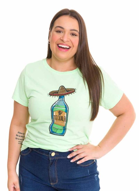 T-shirt Feminina Tequila Verde T-shirt Feminina Tequila Verde
