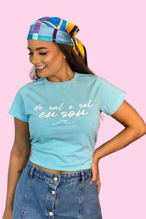 T-shirt Feminina De Sal E Sol Eu Sou Azul