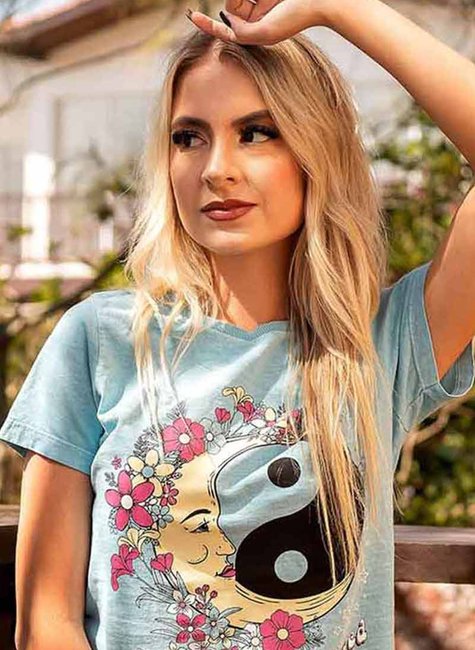 T-shirt Feminina Balance Azul