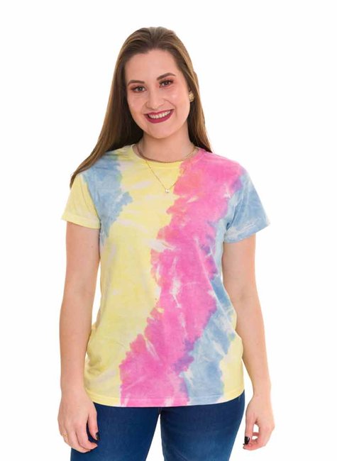 T-shirt Feminina Tie Dye Colors T-shirt Feminina Tie Dye Colors